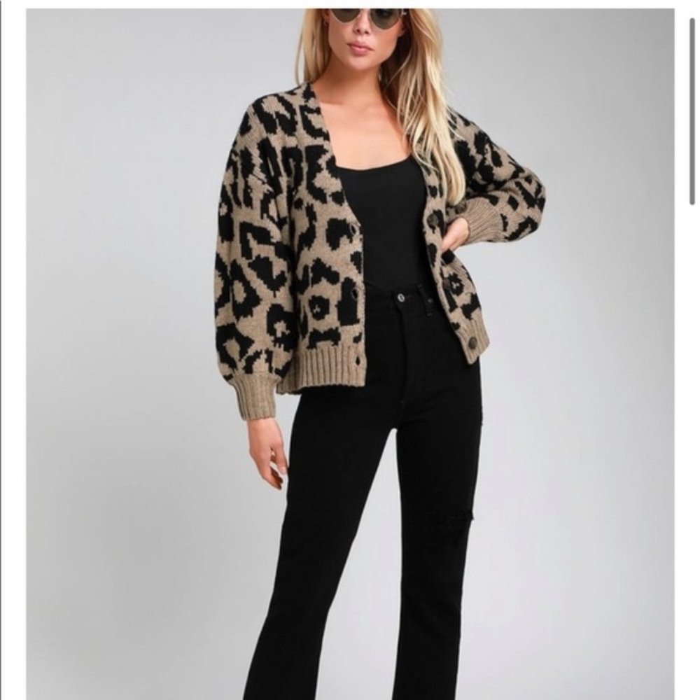 NWOT - Obey Bushwick Leopard Cardigan